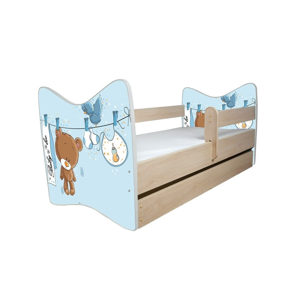 Vaikiška lova su stalčiumi Junior Deluxe Washed Teddy Bear, 140x70cm