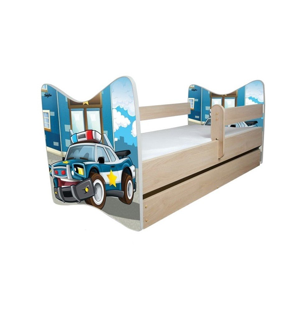 Vaikiška lova su stalčiumi Junior Deluxe Police, 140x70cm