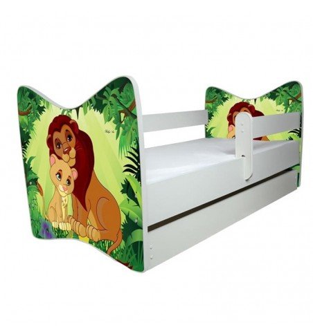 Vaikiška lova su stalčiumi Junior Deluxe Lion The King, 140x70cm