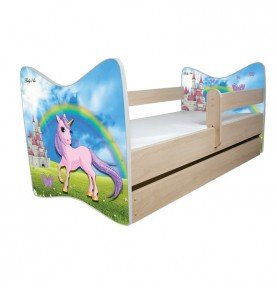 Vaikiška lova su stalčiumi Junior Deluxe Fairy-tale Land, 140x70cm