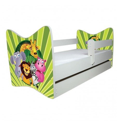 Vaikiška lova su stalčiumi Junior Deluxe Animals, 140x70cm