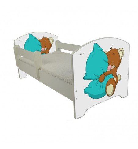 Vaikiška lova su stalčiumi Oscar Teddy Bear With A Pillow, 140x70cm