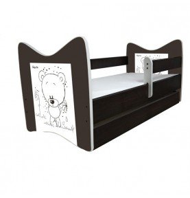 Vaikiška lova su stalčiumi Junior Deluxe Brown Teddy Bear, 140x70cm