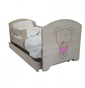 Vaikiška lova su stalčiumi Oscar Decorated Teddy Bear 02, 140x70cm