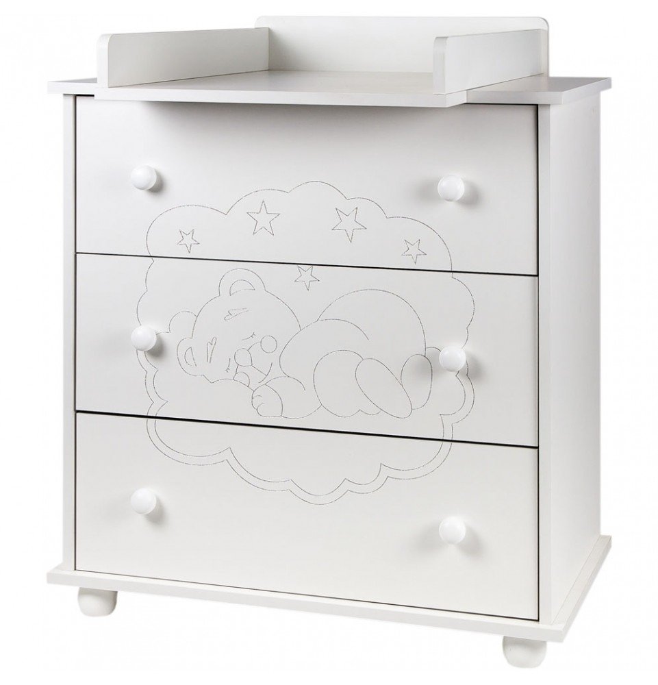 Vaikiška Komoda Drewex Teddy Bear White Vaikiška Komoda Drewex Teddy Bear White