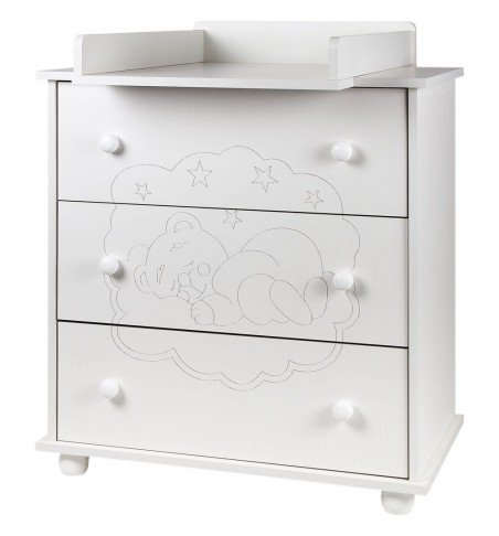 Vaikiška Komoda Drewex Teddy Bear White