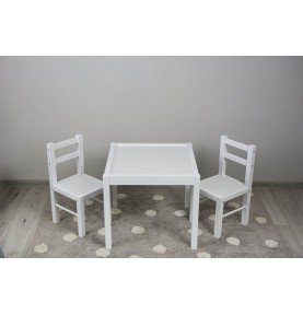 Vaikiškų kėdučių ir stalo kompletas Drewex White