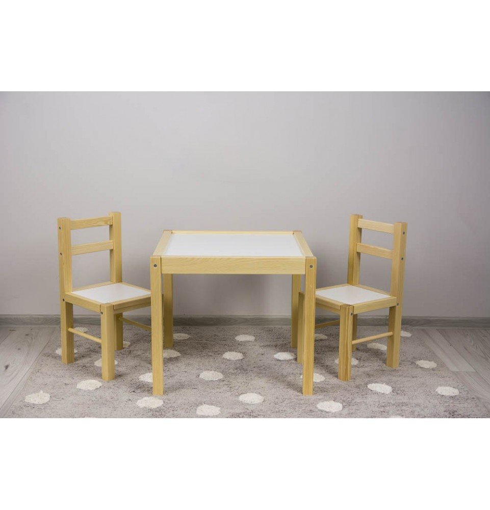 Vaikiškų kėdučių ir stalo kompletas Drewex White/Brown