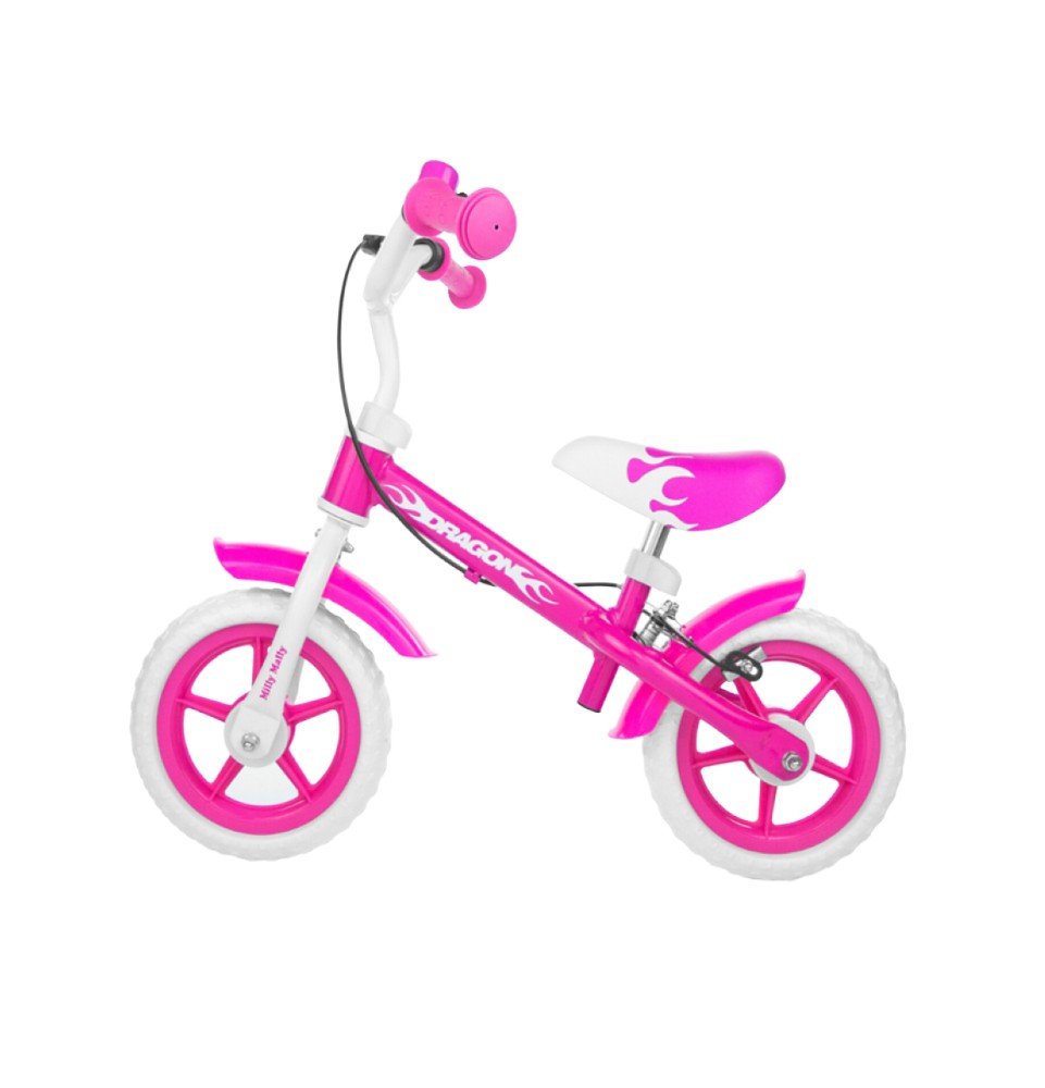 Balansinis dviratukas su stabdžiais Milly Mally Dragon Pink