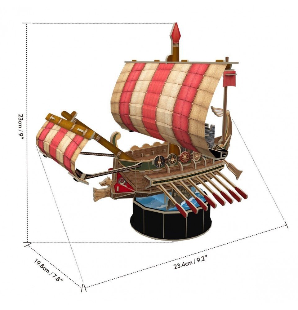 3D dėlionė Cubicfun Romėnų karo laivas, 85det.