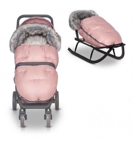 Miegmaišis vežimėliui ir rogutėms Colibro Powder Pink