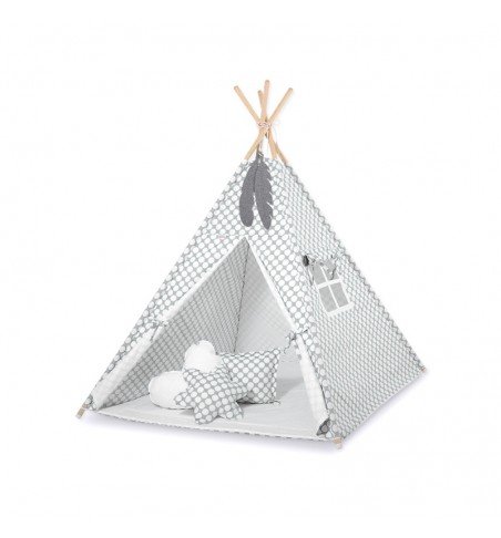 Žaidimų palapinė Bobono Tipi Grey Circles