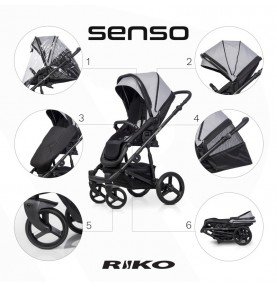 Universalus vežimėlis Riko Senso 3in1 Grey Fox