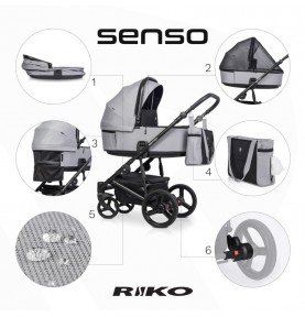 Universalus vežimėlis Riko Senso 2in1 Grey Fox