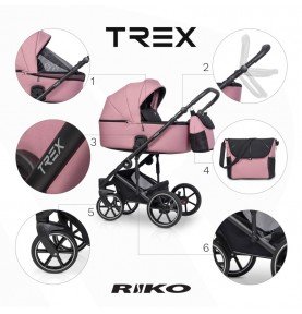 Universalus vežimėlis Riko Trex 2in1 Energy Pink