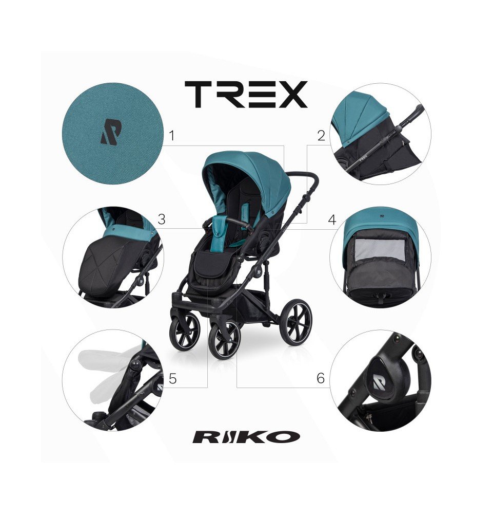 Universalus vežimėlis Riko Trex 2in1 Lagoon