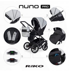 Universalus vežimėlis Riko Nuno Pro 2in1 Grey Fox