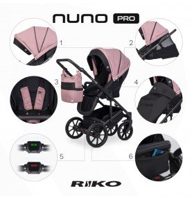 Universalus vežimėlis Riko Nuno Pro 3in1 Rose