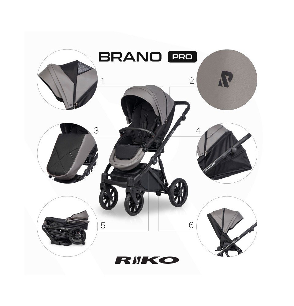 Universalus vežimėlis Riko Brano Pro 2in1 Anthracite