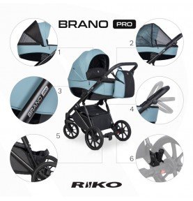 Universalus vežimėlis Riko Brano Pro 3in1 Crystal Blue