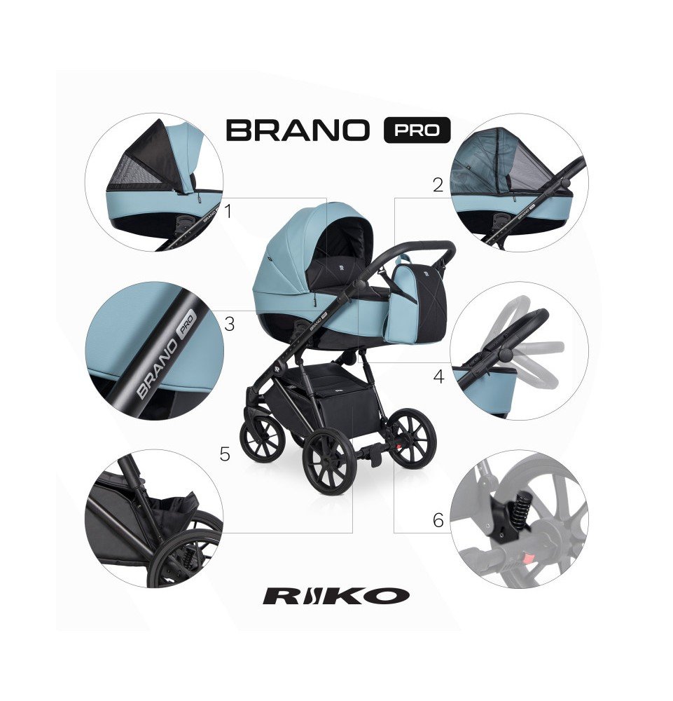 Universalus vežimėlis Riko Brano Pro 3in1 Crystal Blue