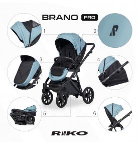 Universalus vežimėlis Riko Brano Pro 3in1 Crystal Blue