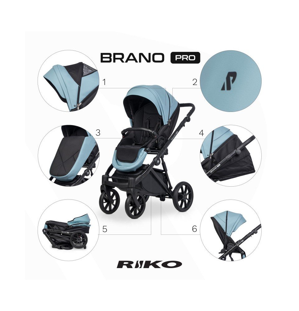 Universalus vežimėlis Riko Brano Pro 3in1 Crystal Blue