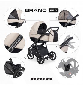Universalus vežimėlis Riko Brano Pro 3in1 Sand
