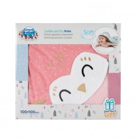 Kūdikio rankšluostis su gobtuvu Canpol Babies Pink 26/801, 100x100