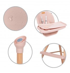 Maitinimo kėdutė Kidwell Eatan Wood Pink