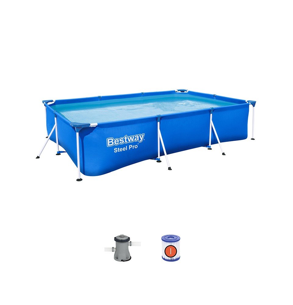 Karkasinis baseinas su filtru Bestway Steel Pro 56411, 300x201x66cm