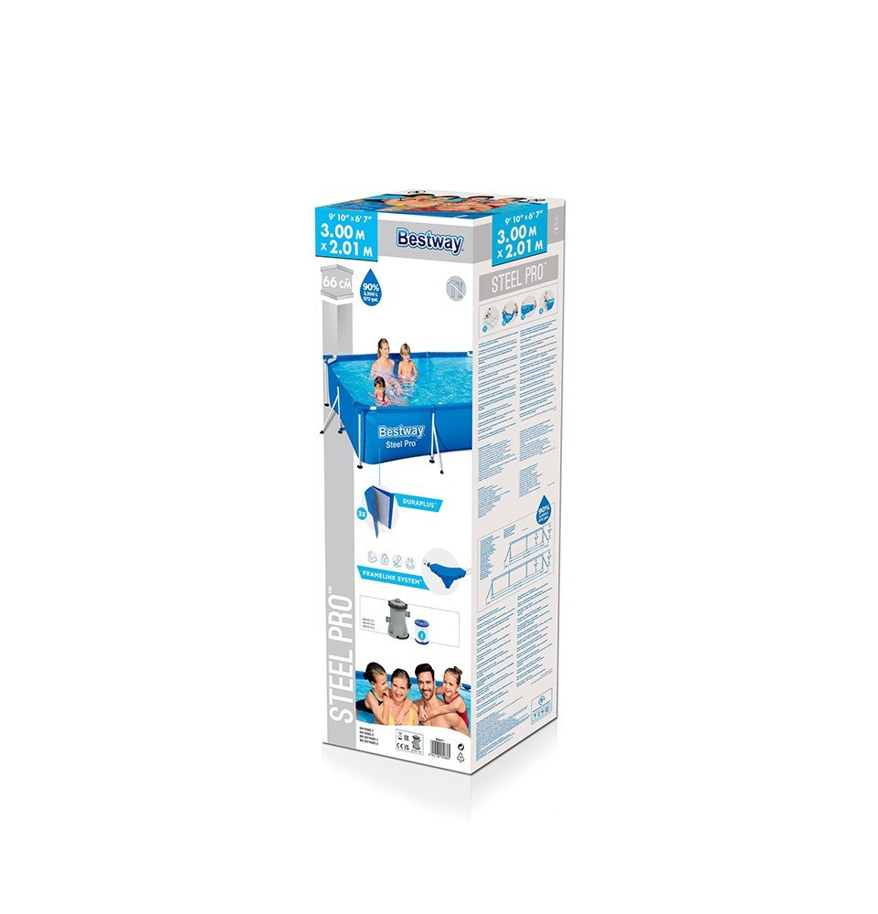 Karkasinis baseinas su filtru Bestway Steel Pro 56411, 300x201x66cm