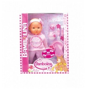 Kalbanti lėlė Bambolina Rose Baby Girl su aksesuarais, 38cm (LT 50 žodžių), BD360LT
