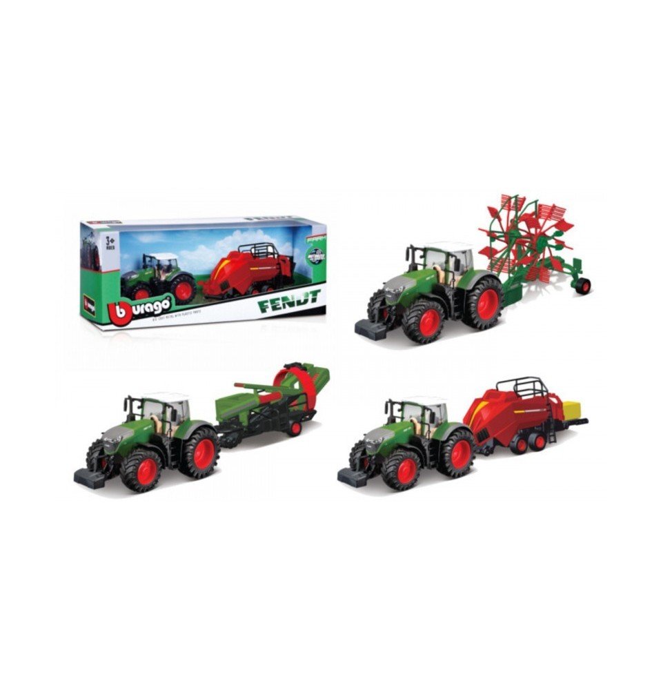 Ūkio traktorius su priedais Bburago 10cm , 18-31750