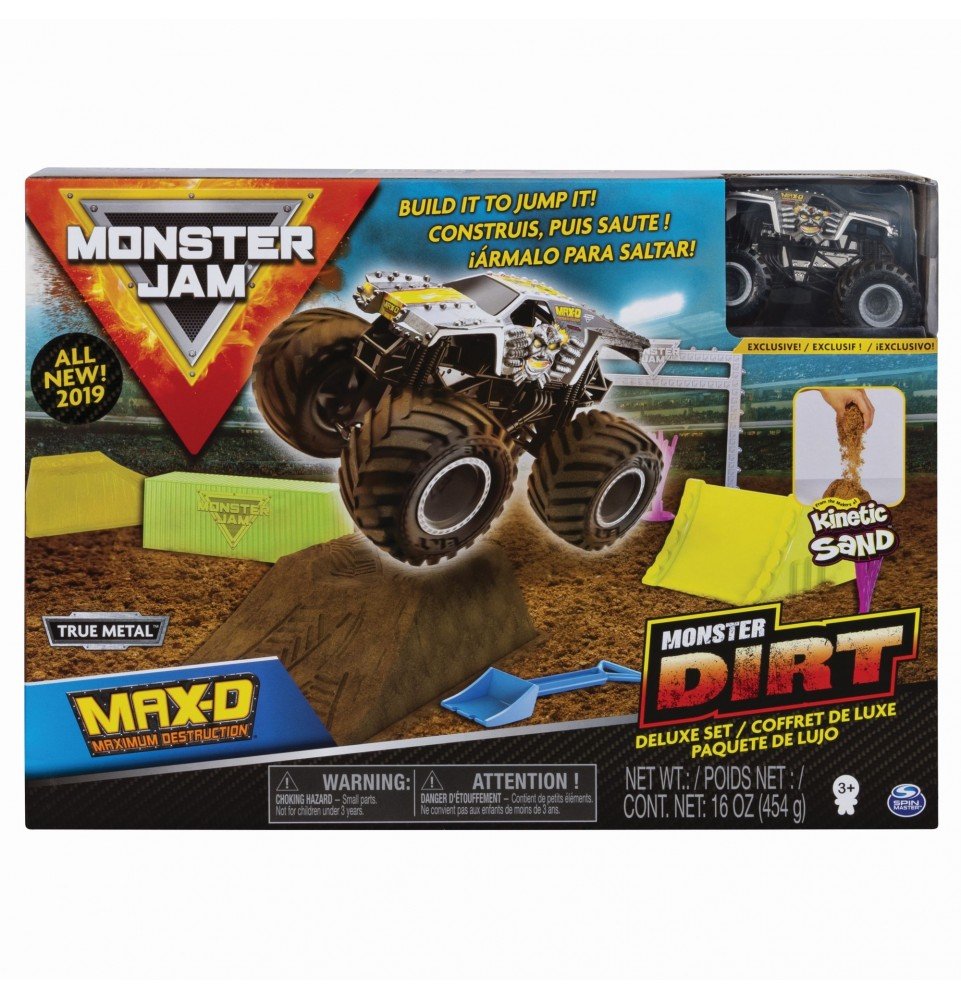 Kinetinio smėlio rinkinys su visureigiu Monster Jam Kinetic Dirt Deluxe, 6044986