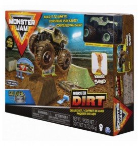 Kinetinio smėlio rinkinys su visureigiu Monster Jam Kinetic Dirt Deluxe, 6044986