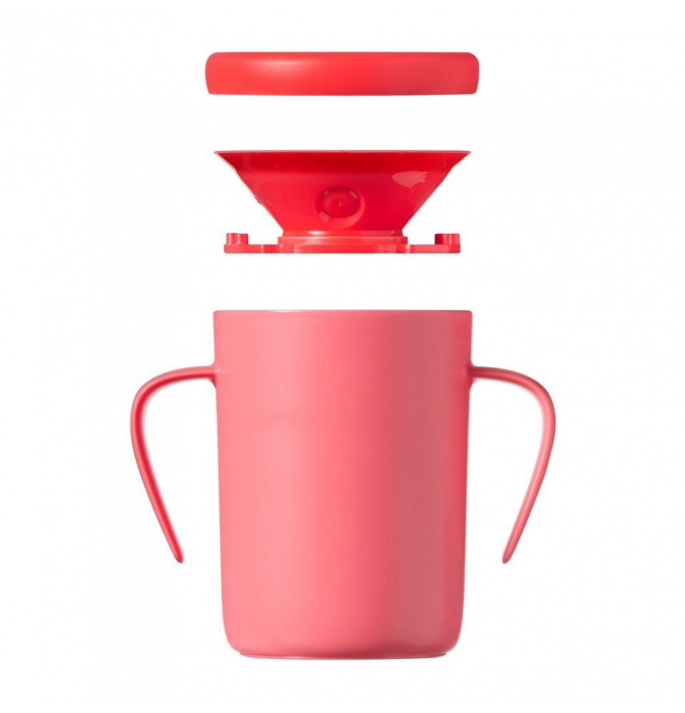 Mokomasis puodelis su rankenėlėmis Tommee Tippee Easi-Flow 360, 6m+, red, 44720512