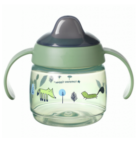 Puodelis Tommee Tippee Weaning Sippee, 4 m+, 190ml, green, 447826