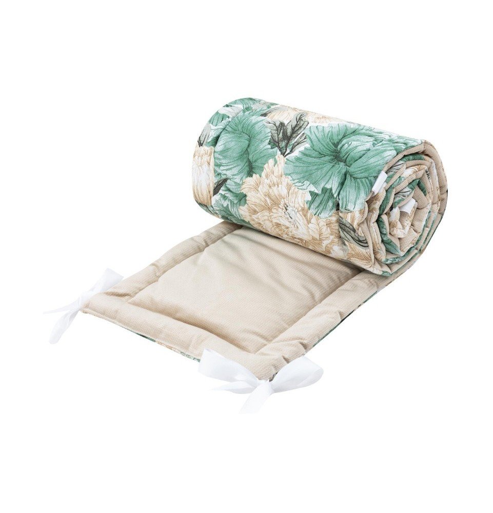 Vaikiškos lovelės apsauga Beige Peony, 180 x 30 cm Vaikiškos lovelės apsauga Beige Peony, 180 x 30 cm