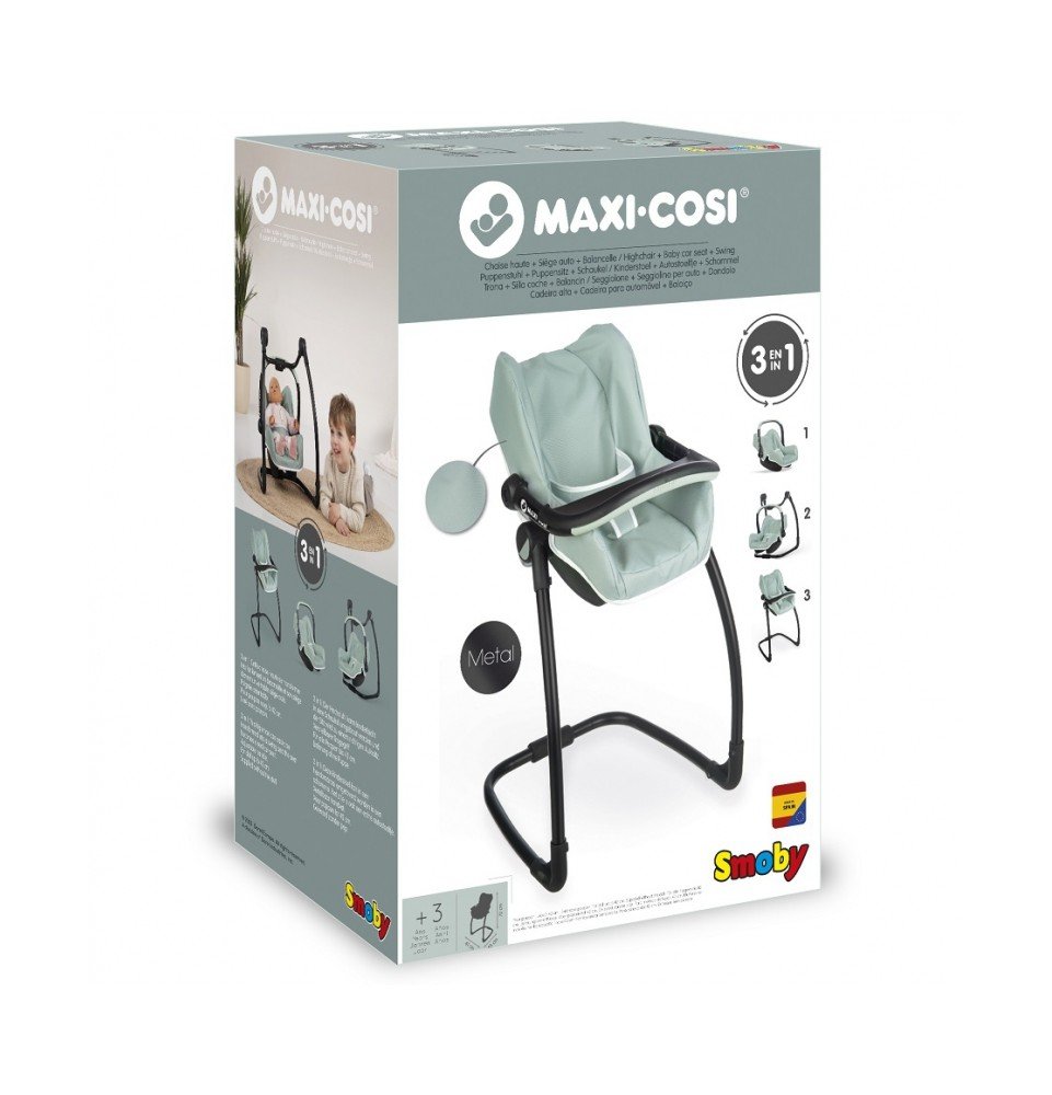 Maitinimo kėdutė lėlei Smoby Maxi Cosy Quinny 3in1 Green