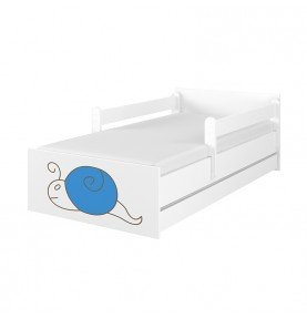Vaikiška lova su stalčiumi Max Decorated Snail 01 White, 160x80cm