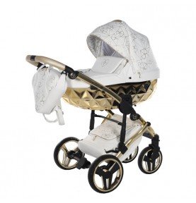 Universalus vežimėlis Junama Heart 3in1, White/Gold