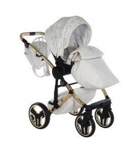 Universalus vežimėlis Junama Heart 3in1, White/Gold