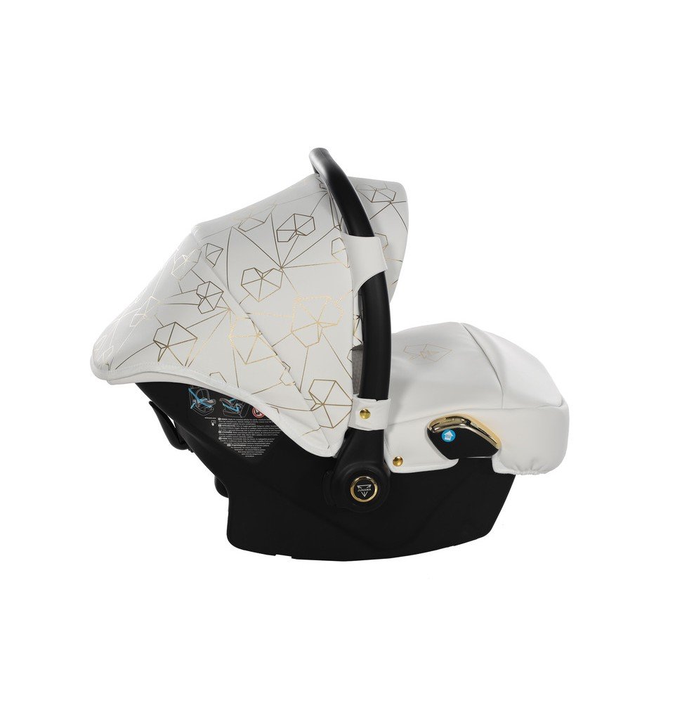 Universalus vežimėlis Junama Heart 3in1, White/Gold