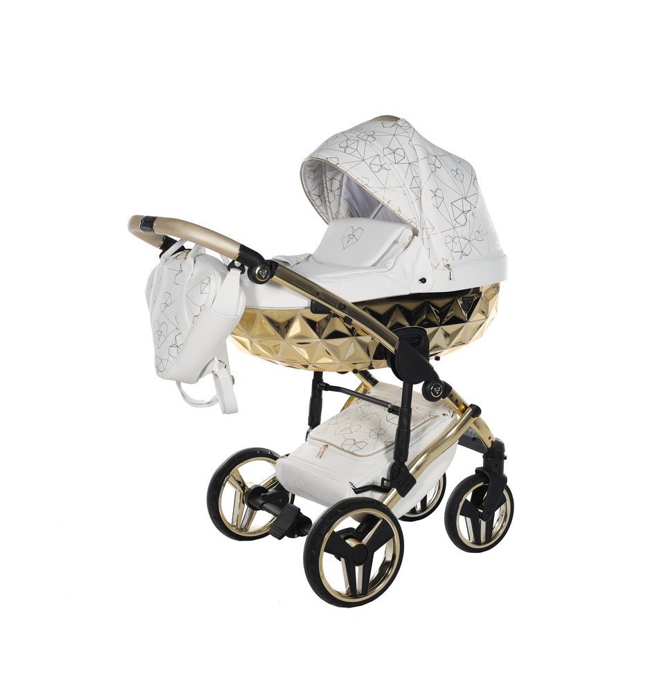 Universalus vežimėlis Junama Heart 2in1, White/Gold Universalus vežimėlis Junama Heart 2in1, White/Gold