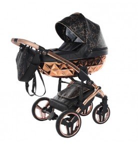 Universalus vežimėlis Junama Heart 3in1, Black/Copper