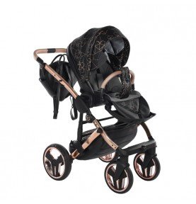 Universalus vežimėlis Junama Heart 3in1, Black/Copper