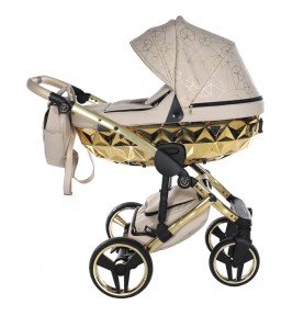 Universalus vežimėlis Junama Heart 3in1, Beige/Gold