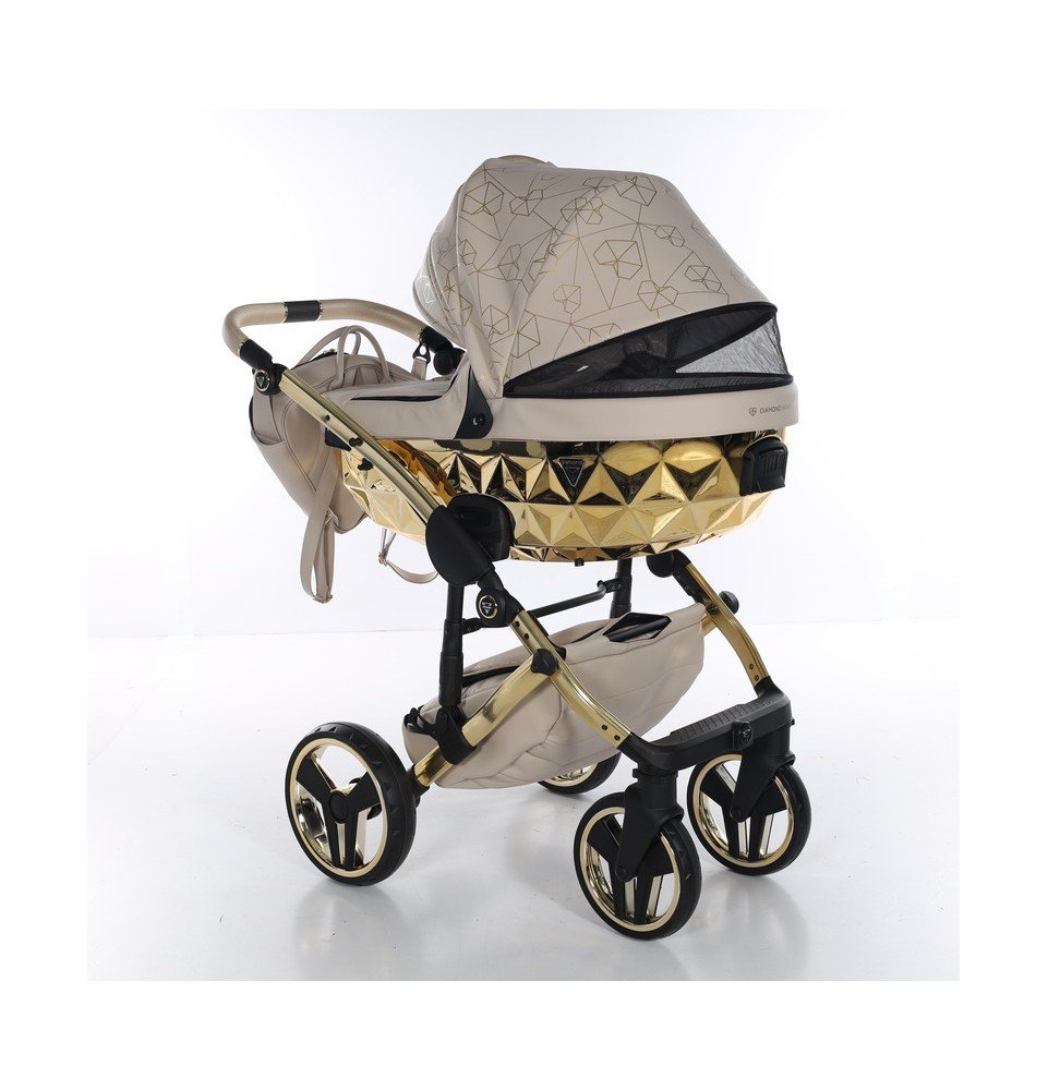 Universalus vežimėlis Junama Heart 3in1, Beige/Gold