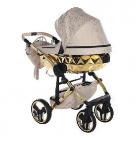 Universalus vežimėlis Junama Heart 3in1, Beige/Gold
